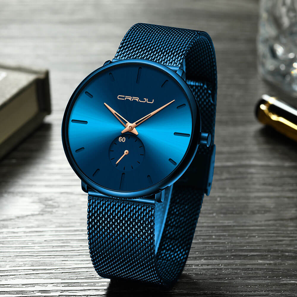 Men's Watch Analogue Minimalist Steel Blue