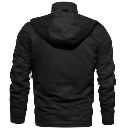 Men's Military Jacket with Multiple Pockets
