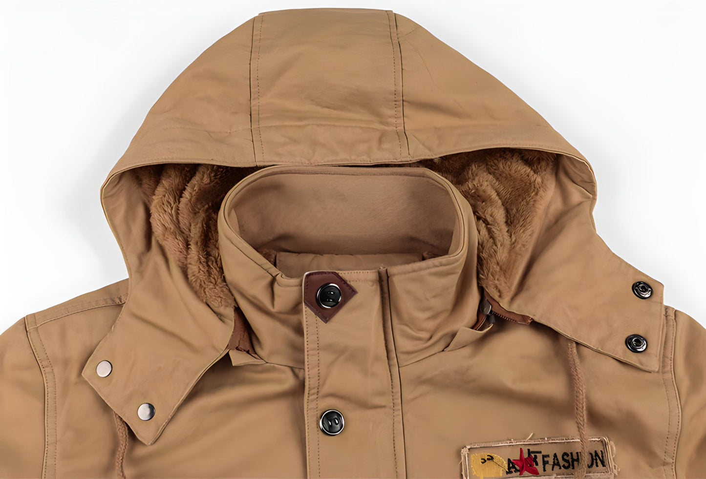 Men's Military Jacket with Multiple Pockets