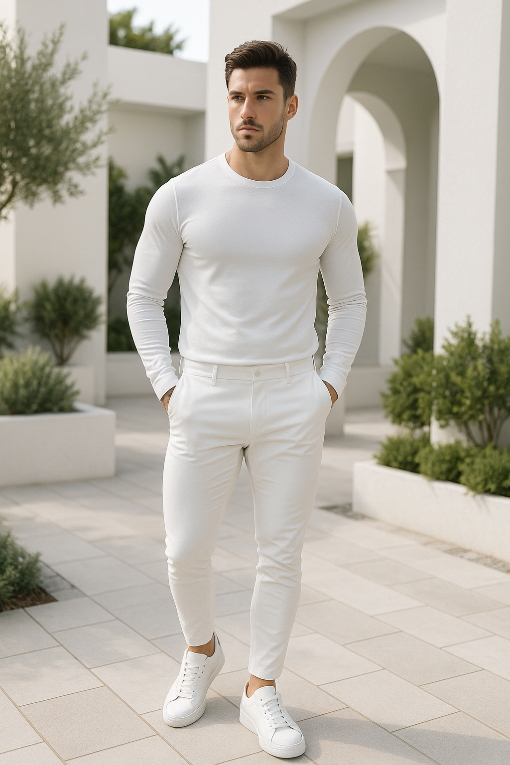 Men's Slim Fit Denim Trousers With Pockets