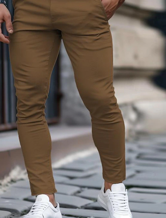 Men's Slim Fit Denim Trousers With Pockets