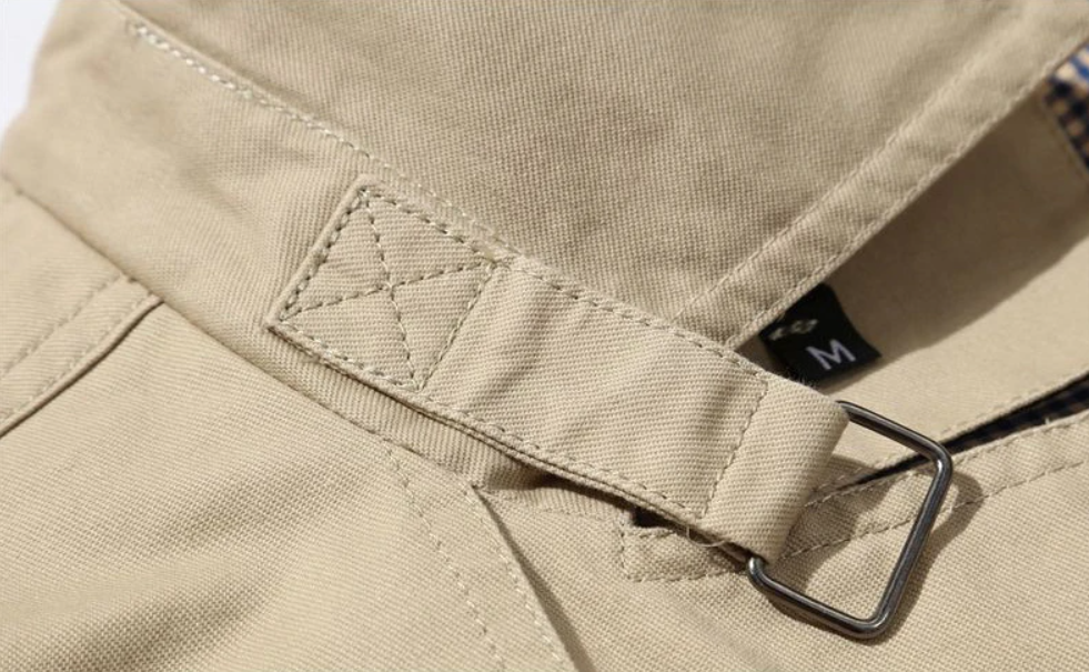 Men's Trench Coat Double-breasted Texture Soft Blended