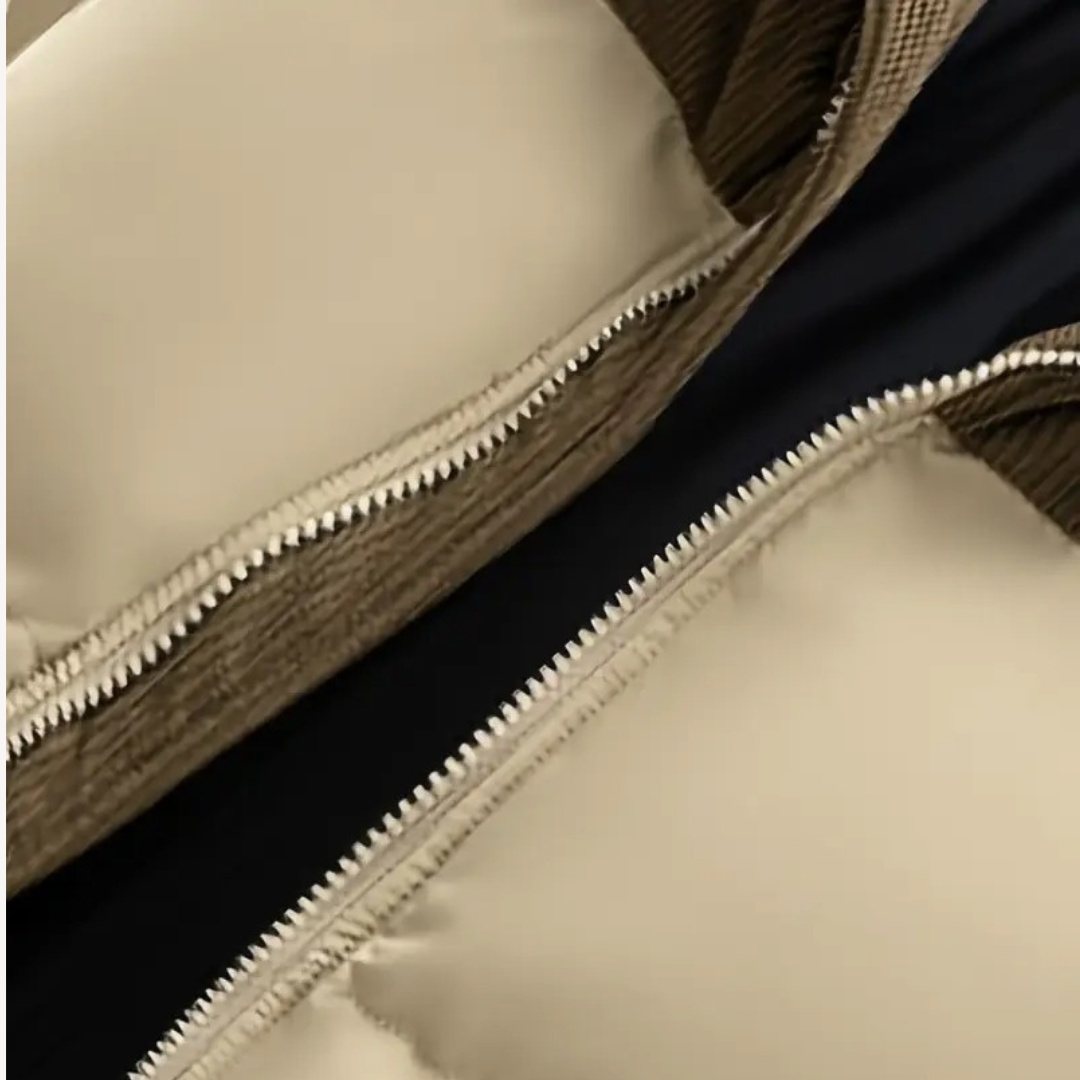 Men's Winter Coat with Drawstring Cap and Modern Design