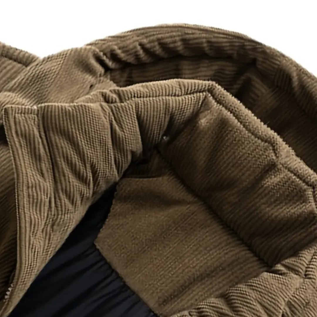 Men's Winter Coat with Drawstring Cap and Modern Design