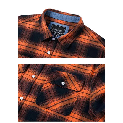 Herren Oversized Shirt Jacket Plaid Pattern Long Sleeves