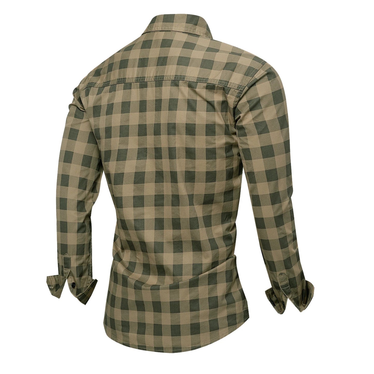 Herren Shirt Checkered Casual With Buttons Longer Sleeves