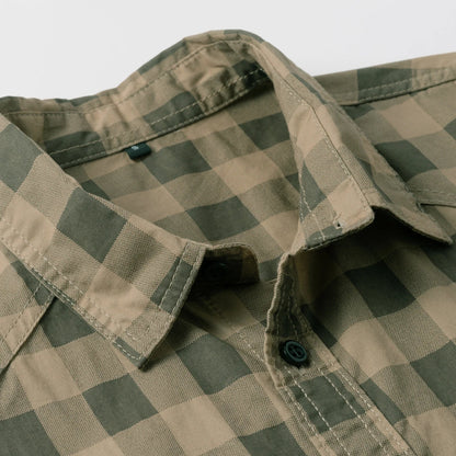 Herren Shirt Checkered Casual With Buttons Longer Sleeves