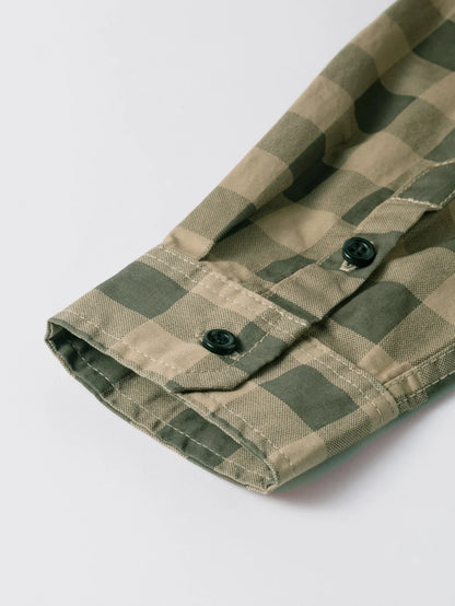 Herren Shirt Checkered Casual With Buttons Longer Sleeves