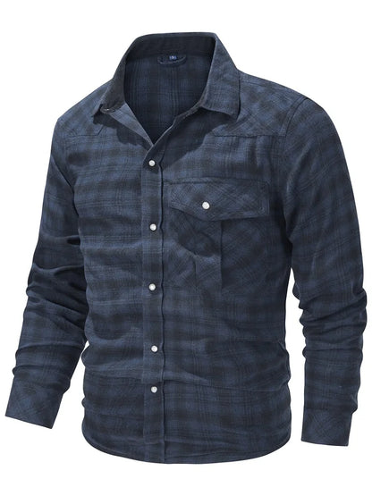 Herren Shirt Checkered Flannel Casual Long Sleeves
