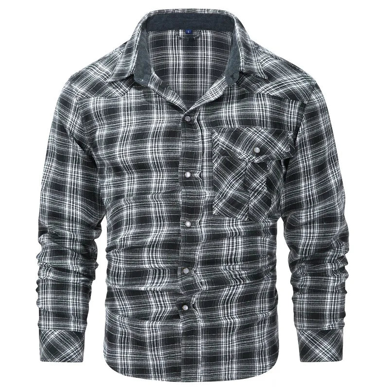 Herren Shirt Checkered Flannel Casual Long Sleeves