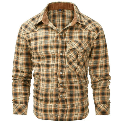 Herren Shirt Checkered Flannel Casual Long Sleeves