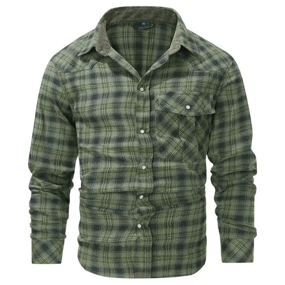 Herren Shirt Checkered Flannel Casual Long Sleeves