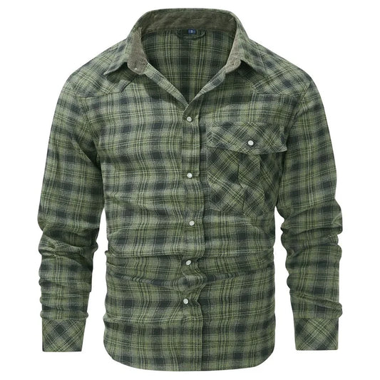 Herren Shirt Checkered Flannel Casual Long Sleeves