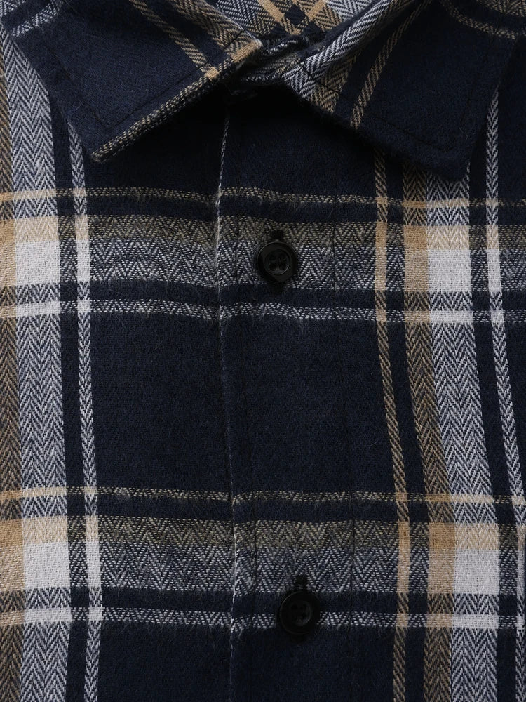 Herren Shirt Flannel Plaid Pattern Long Sleeves Casual
