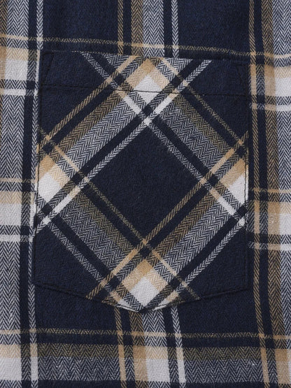 Herren Shirt Flannel Plaid Pattern Long Sleeves Casual