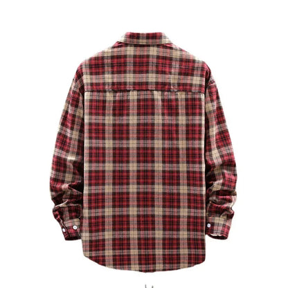 Herren Shirt Loose Casual Long Sleeves British Style