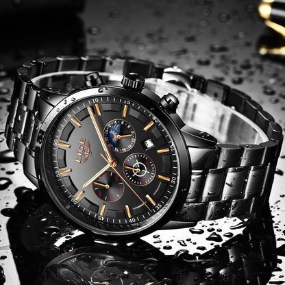 Military Black Steel Watch