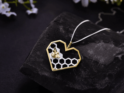 Honeycomb Heart Necklace