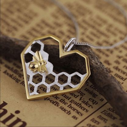 Honeycomb Heart Necklace