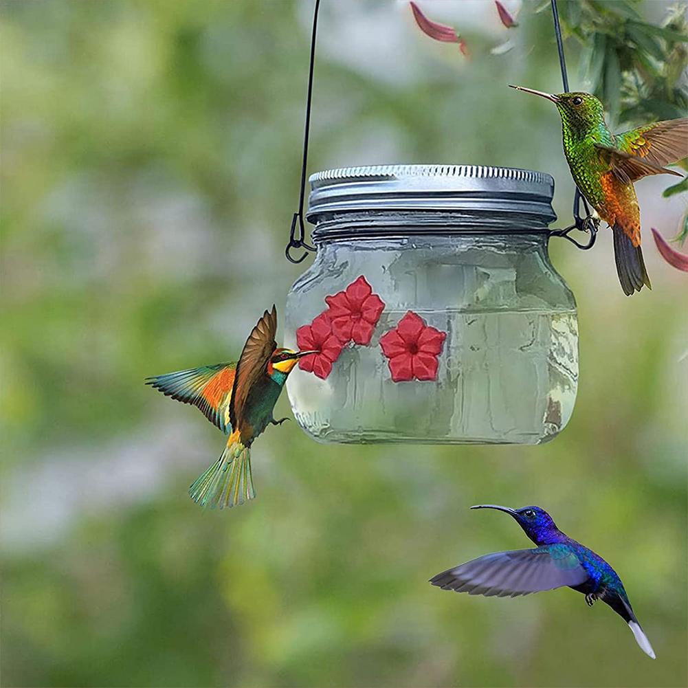 Hummingbird feeder with gate flower