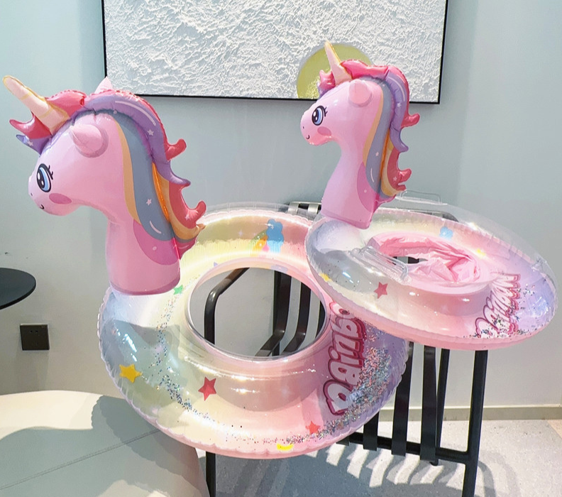 Inflatable Glitter Unicorn Swim Ring
