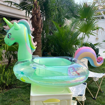 Inflatable Glitter Unicorn Swim Ring