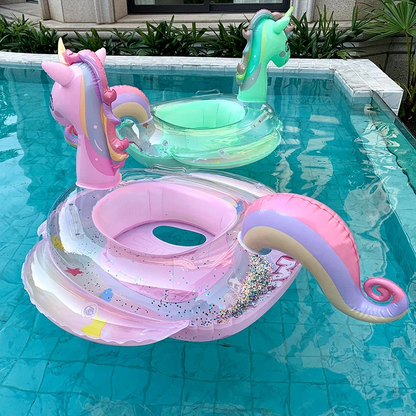 Inflatable Glitter Unicorn Swim Ring