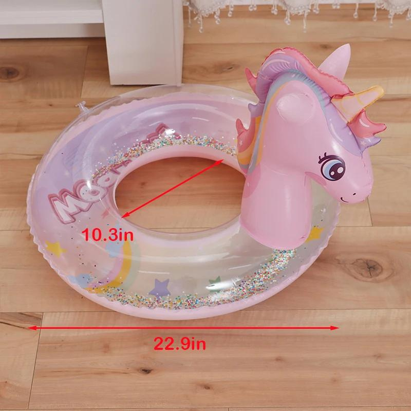 Inflatable Glitter Unicorn Swim Ring