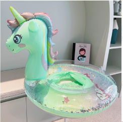 Inflatable Glitter Unicorn Swim Ring