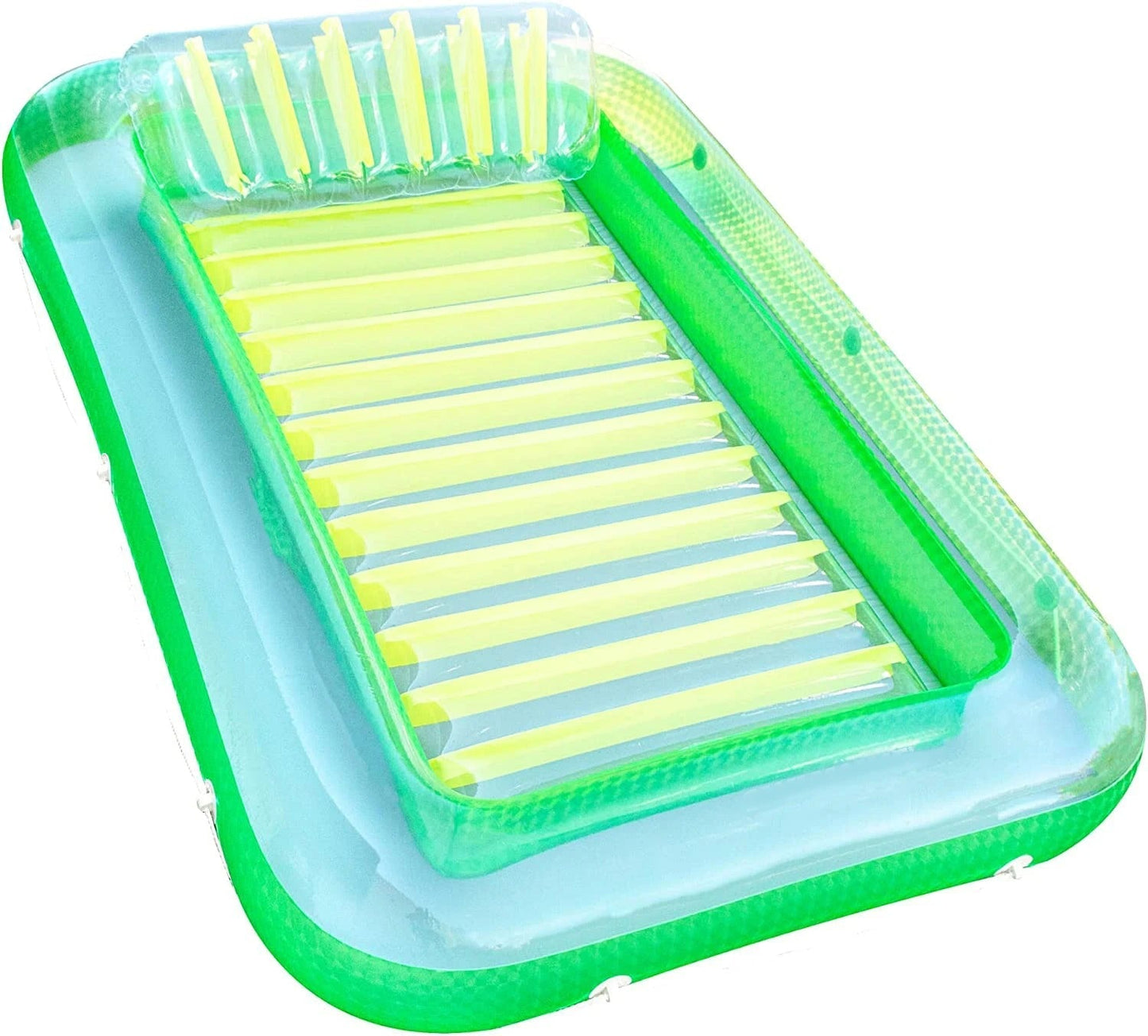 Inflatable Lounger Sunbathing PVC with Pillow and Cup Holders