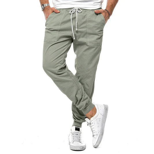 Men's Trousers Modern Design Green Beige High Quality Fabric Blend