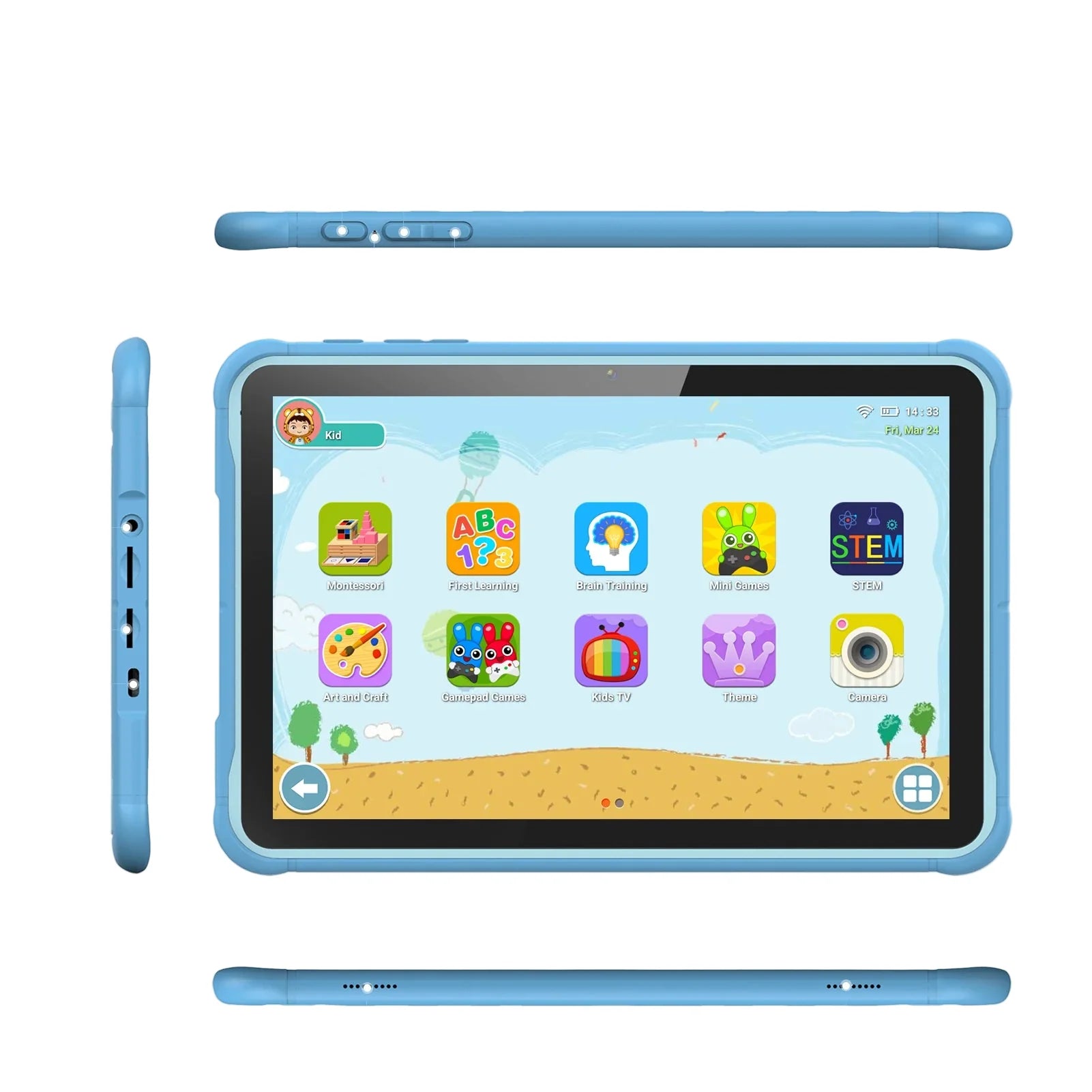 Kids Tablet 10 Inch Android 13 Quad Core 2GB RAM 64GB ROM with Protective Case