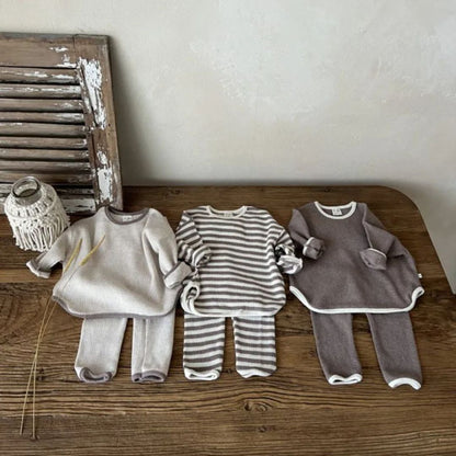 Kids Waffle Set Casual Breathable Material