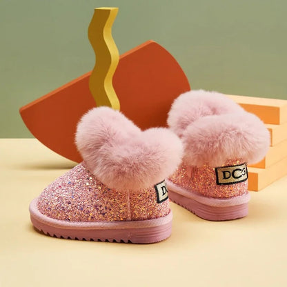 Kids Warm Plush Soft Bottom Snow Boots