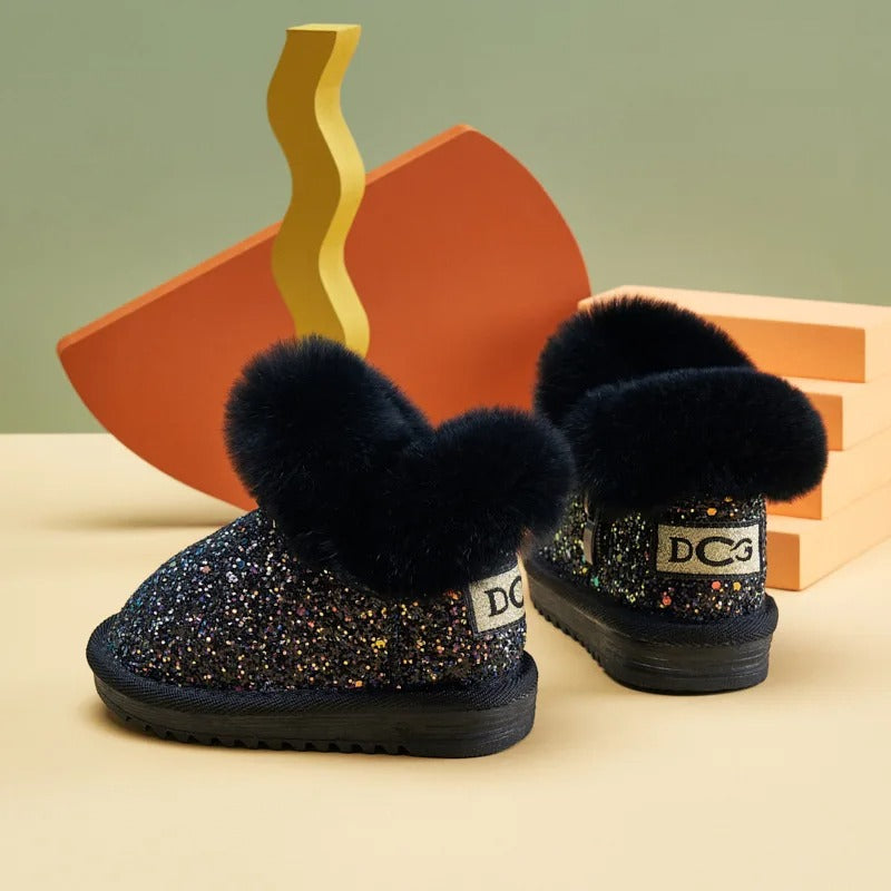 Kids Warm Plush Soft Bottom Snow Boots
