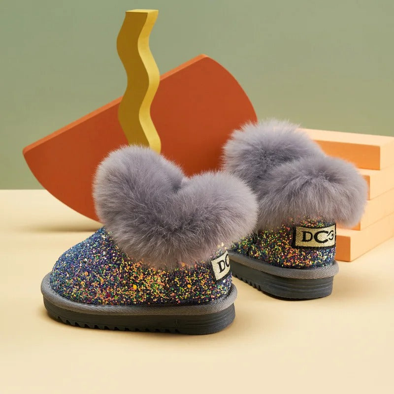 Kids Warm Plush Soft Bottom Snow Boots