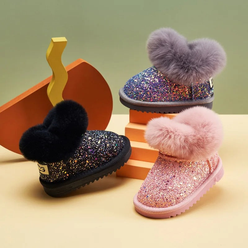 Kids Warm Plush Soft Bottom Snow Boots