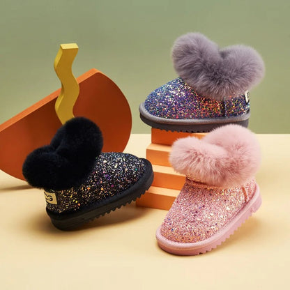 Kids Warm Plush Soft Bottom Snow Boots