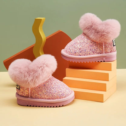 Kids Warm Plush Soft Bottom Snow Boots