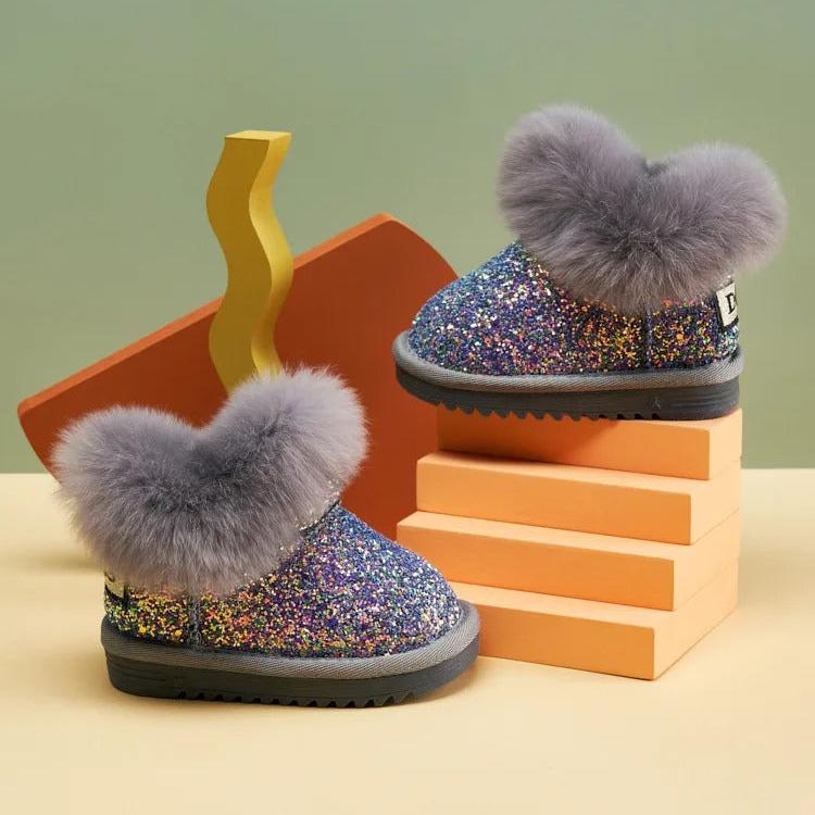 Kids Warm Plush Soft Bottom Snow Boots