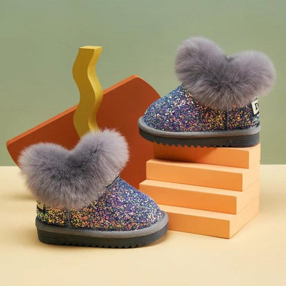 Kids Warm Plush Soft Bottom Snow Boots