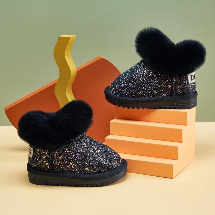 Kids Warm Plush Soft Bottom Snow Boots