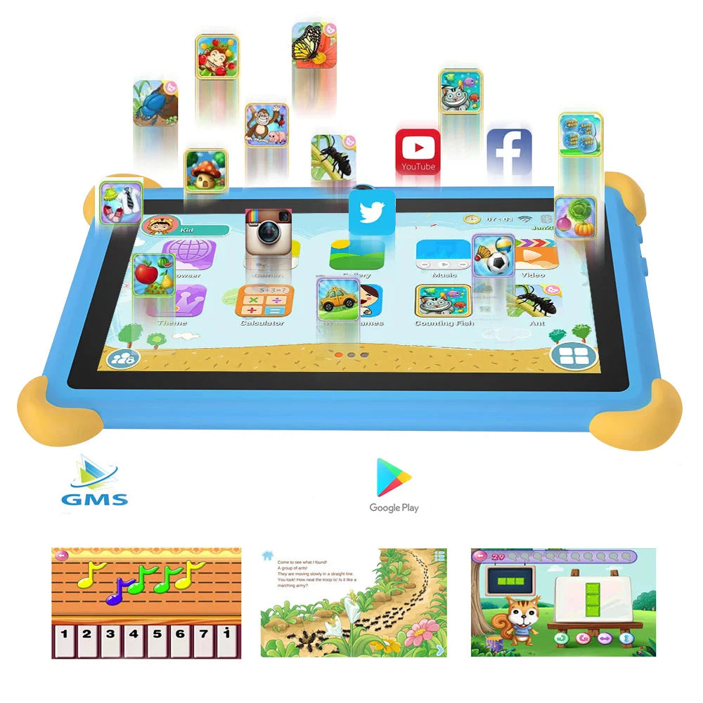 Kids tablet 7 Inch Android 12 with 4GB RAM and 64GB Storage