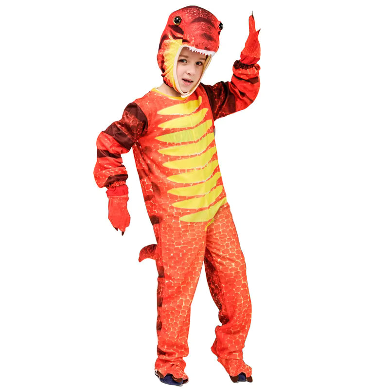 Kids Dinosaur Costume Jumpsuit with Headgear and Accessories 1