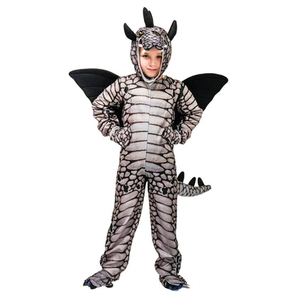 Kids Dinosaur Costume Jumpsuit with Headgear and Accessories 2