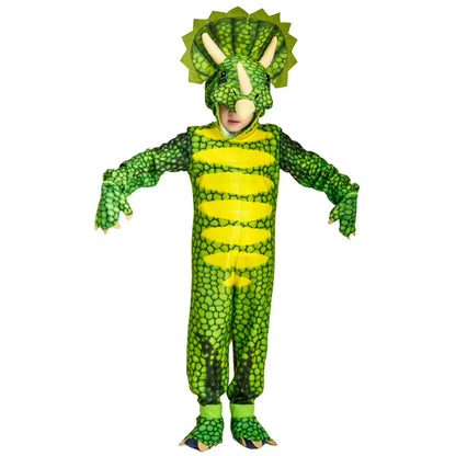 Kids Dinosaur Costume Jumpsuit with Headgear and Accessories 3