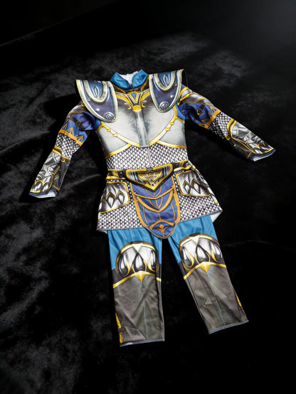 Kids Medieval Knight Costume Jumpsuit with Shoulder Pieces 2