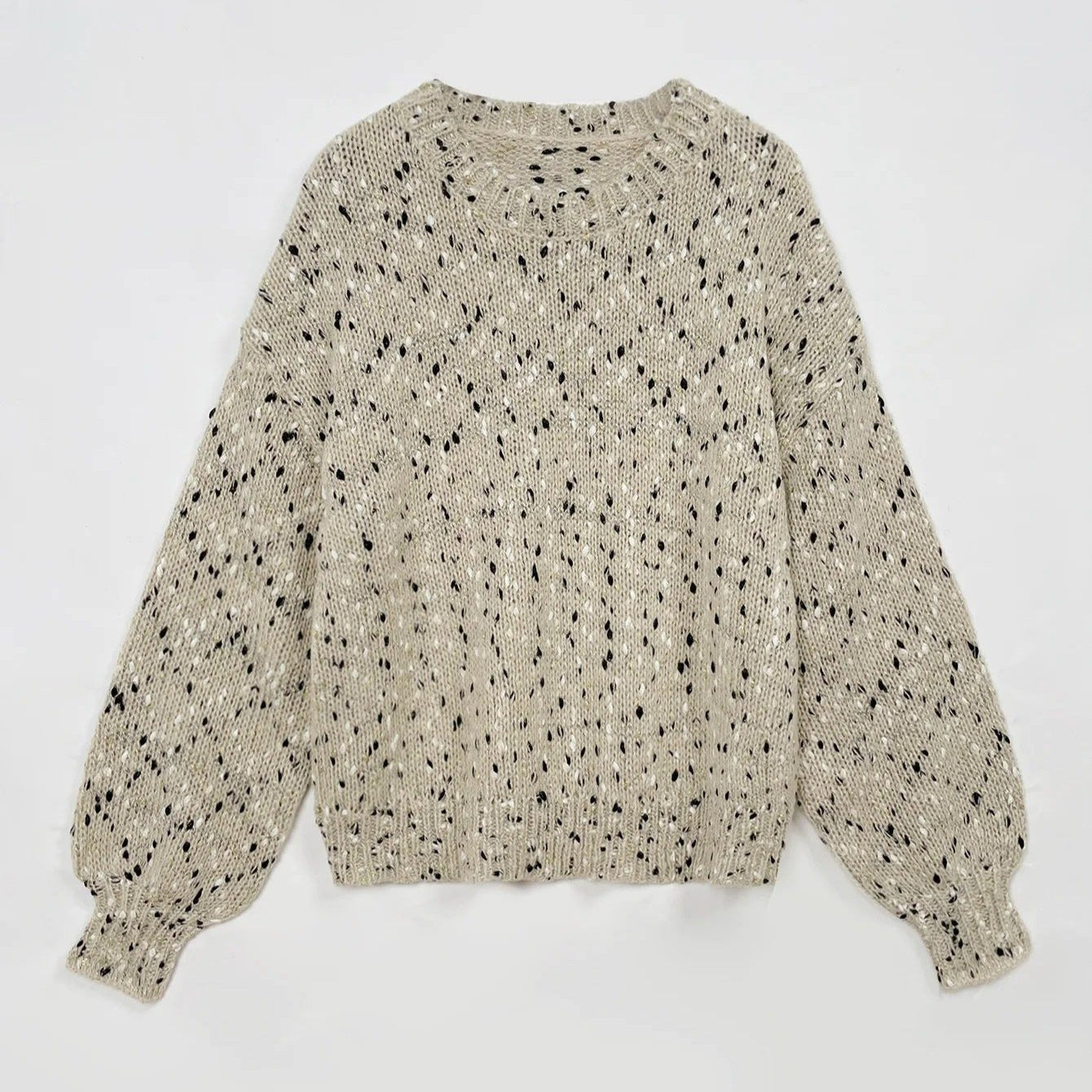 Knitted Drop Shoulder Sweater for Women