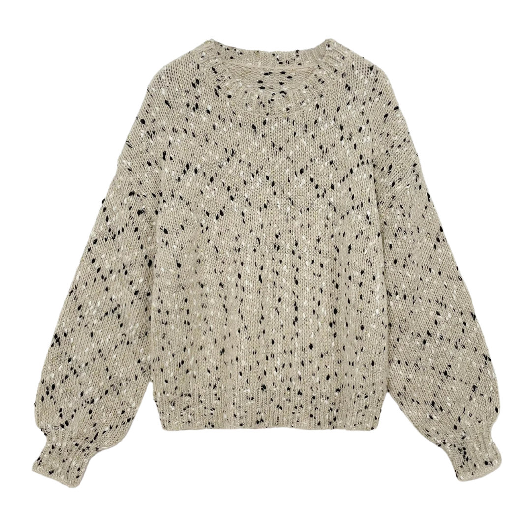 Knitted Drop Shoulder Sweater for Women