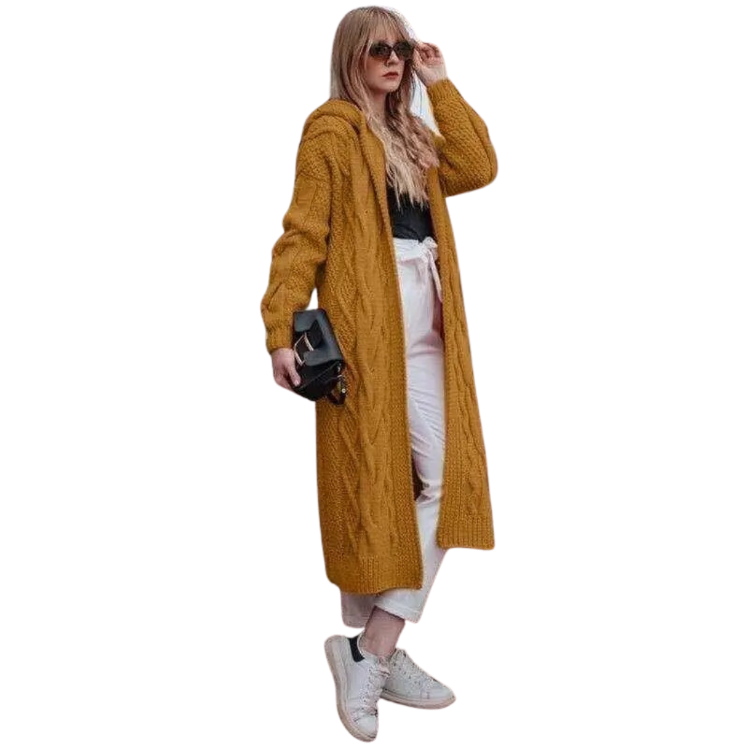 Knitted Style Women's Hooded Cardigan
